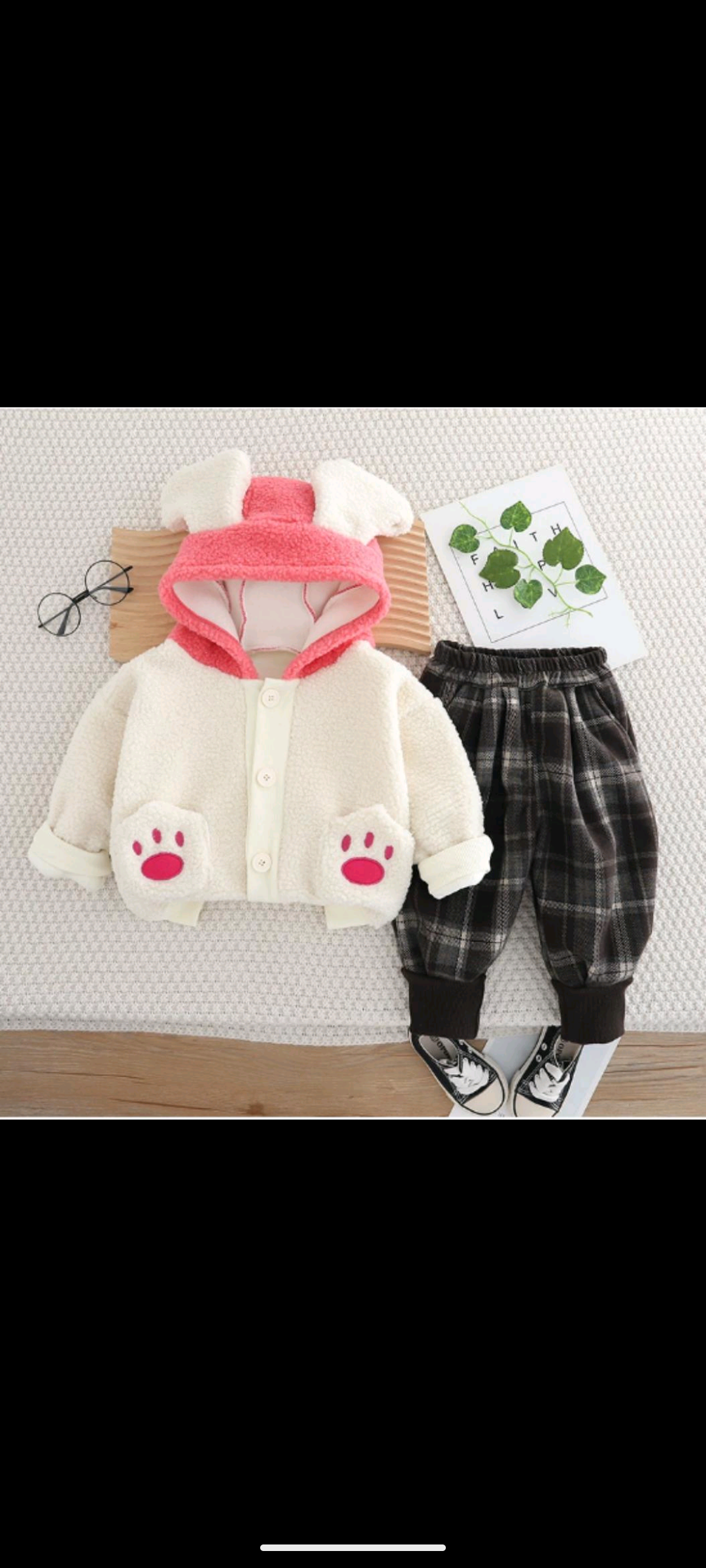 2‑Piece Girls Hoodie Set – White